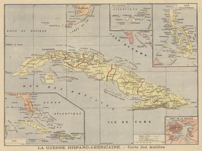 La Guerra Hispanoamericana - mapa de las colonias españolas de French School